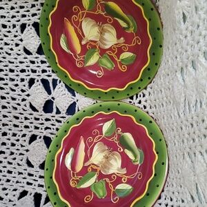 Gates Wear by Laurie Gates LGA10 plates vegetables Red with Dots